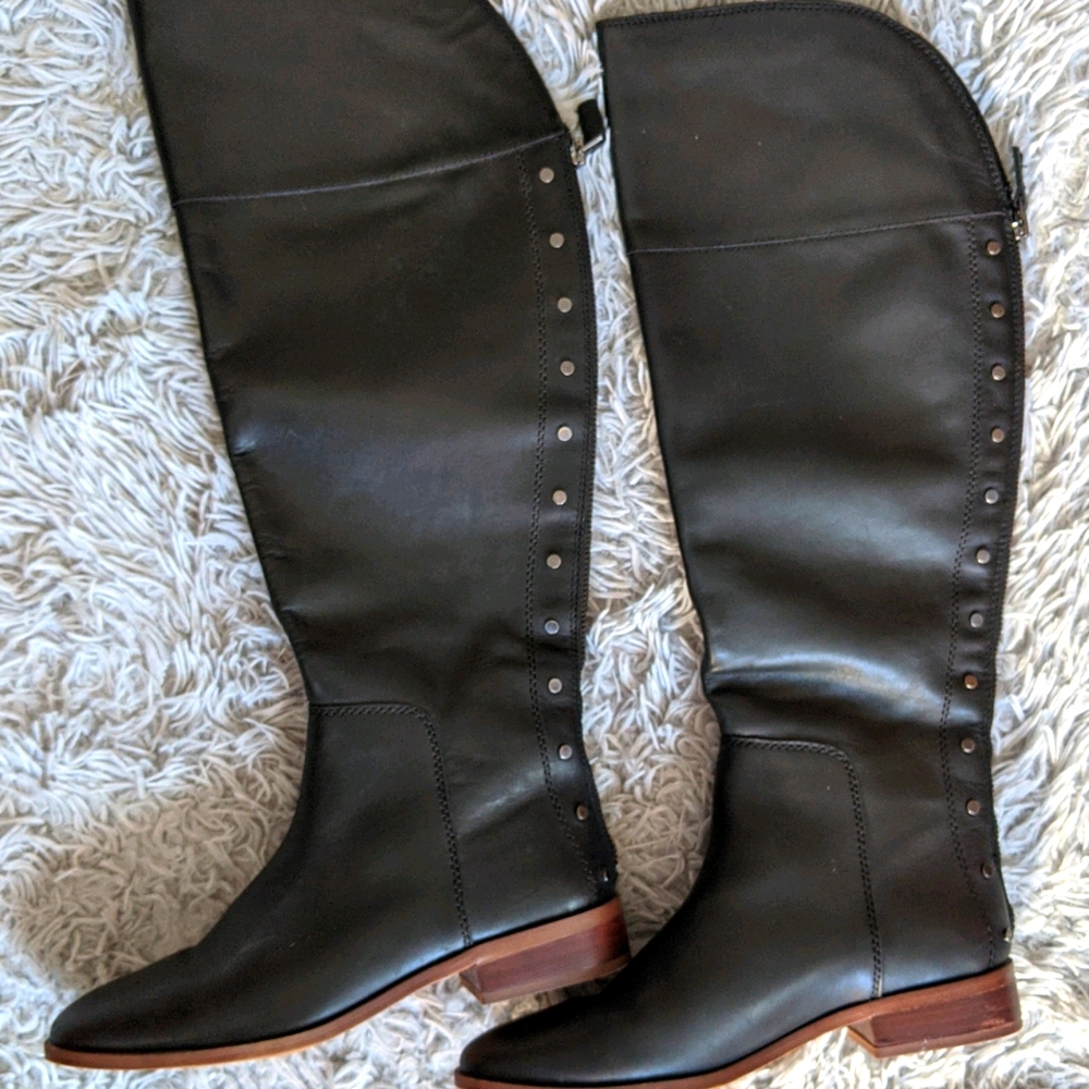 Franco Sarto Roselle Studded Black Leather…